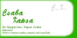 csaba kapsa business card